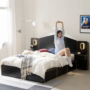 [리퍼] 도도도 수납 침대 프레임 슬라이딩 도어 무헤드 도형헤드 SS/Q