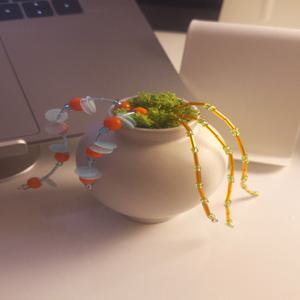 자체제작 인테리어 조화 AI 비즈식물 힙 오렌지(DIY/완제품)