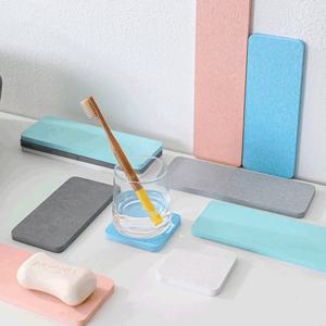 욕실 세면대 컬러 스퀘어 컵받침 규조토 코스터 패드