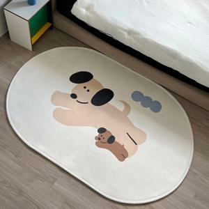 퍼피 타원 극세사러그 아이방 놀이방 귀여운 매트
