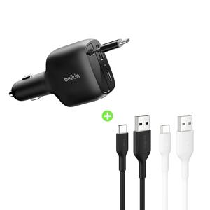 75W 오토릴 케이블 내장형 차량용 충전기 & A to C 1M 충전케이블