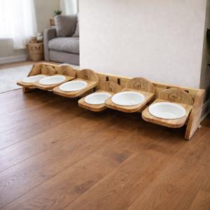 원목 맞춤제작 다묘 6구 밥그릇 높이조절 식탁