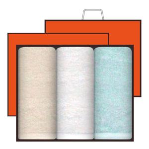 송월 라이트무지 3P 세트(타올3매+오렌지덮개박스+오렌지쇼핑백)