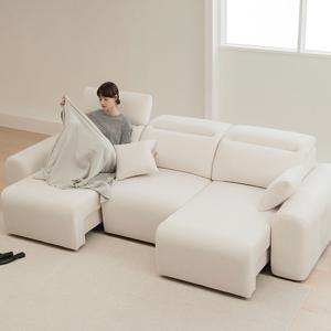 [출시79.9만 독일정품OKIN모터] 아크모션 패브릭 리클라이너 쇼파 모션 무빙 4인용소파