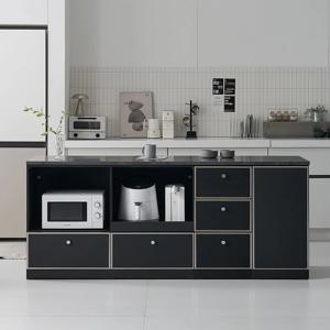 노바 미드센츄리 E0 광파오븐 서랍 수납 아일랜드 홈바 식탁 2000X600 2color