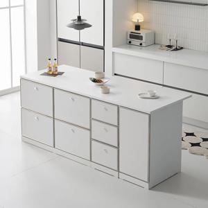 루넬 미드센츄리 E0 광파오븐 서랍 수납 아일랜드 홈바 식탁 2000X750 2color