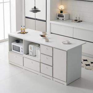 노바 미드센츄리 E0 광파오븐 서랍 수납 아일랜드 홈바 식탁 2000X750 2color