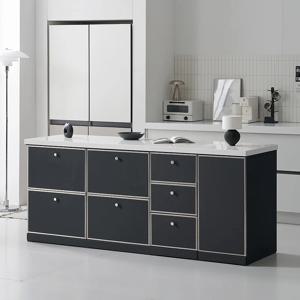 루넬 E0 인조대리석 광파오븐 서랍 수납 아일랜드 홈바 식탁 2000 2color