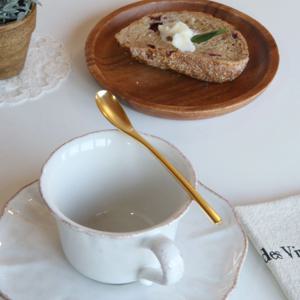 일본 스테인리스 슬림 골드 디저트 커트러리 커피 스푼