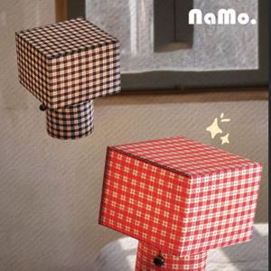 [해외] NAMO 빈티지 큐브 체크무늬 스탠드 무드등 풀스위치 탁상등 2컬러