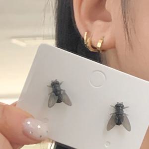특이한 웃긴 곤충 벌레 파리 똥파리 귀걸이 이어링