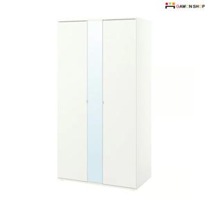 VIHALS 거울달린 양문형 올인원 수납 옷장 (105x57x200cm)