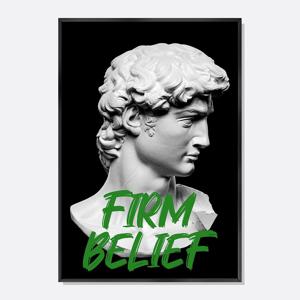 모던 인테리어 아트 포스터 액자 미켈란젤로 다비드상 얼굴 Firm Belief GR