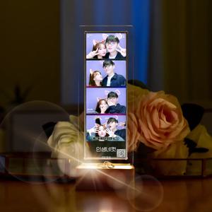 네컷사진 앨범 아크릴 LED 원목 무드등 악세사리 트레이 겸용