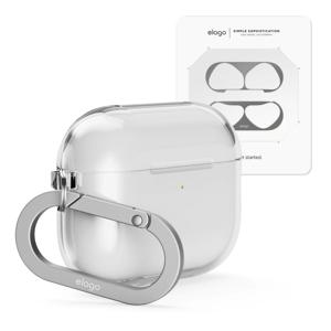 에어팟 프로3 클리어 투명 행 케이스 + 철가루 방지 스티커 세트