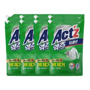 피죤 액츠 퍼펙트 딥클린 액체세제 리필 1.5L 2입 /일반드럼겸용 x4
