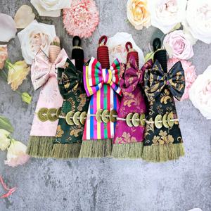 돈 쓸어담는 행운의 색동 전통 금사 비단 복 싸리 빗자루 개업 입주 이사 결혼 새해 선물