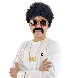 디스코 가발 풀세트 선글라스 콧수염 목걸이 반지