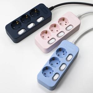 퍼스널탭 파스텔 컬러 인테리어 멀티탭 3컬러 3구개별 1m/3m