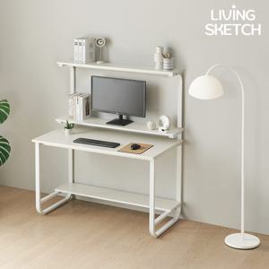 국내제작 캠브리지 1200X700 높은 선반형 2단 B타입 책상 E0등급 컴퓨터 학생용 6