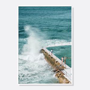 바다 야외 수영장 미드센츄리 감성 포스터 / SOCP-SWM004-OG