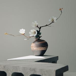 와이어 목련조화 섀도우도자기세트 거실 인테리어 도자기 화병