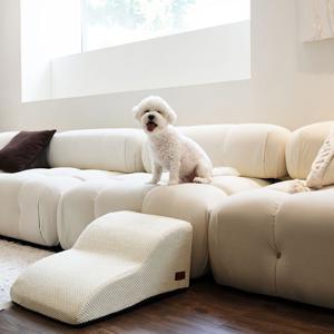 구름패브릭 강아지 계단 2단