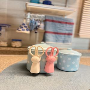 일본 토끼 주방가위 귀여운 디자인 스테인리스 칼날 자취생 감성템  다용도 절삭