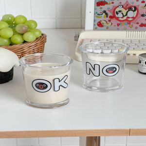 펭귄 no ok 글라스 귀여운 커피머신잔 유리잔 홈카페 예쁜컵 350ml