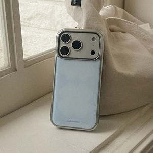 pastel clover 디자인 실버 맥세이프 범퍼케이스