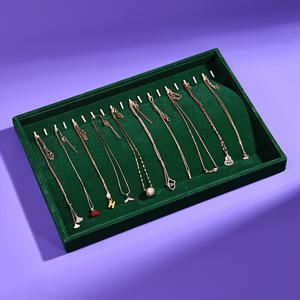 TEMU 1개 대형 보석 정리 트레이 - 부드러운 내부 라이닝이 있는 우아한 목걸이 보관함, 넉넉한 직사각형 보석 디스플레이 케이스, 홈, 부티크 또는 선물용 - 내구성 있는 폴리에스터 구조, 목걸이, 팔찌, 귀걸이에 완벽 - 보석 상점 또는 개인 수집을 위한 우아한 정리함, 부티크 쇼케이스, 세련된 디자인, 고품질 마감, 홈 데코레이터, 보석 트레이