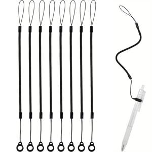 TEMU 8개입 접이식 스프링 코일 펜 넥스트랩 (실리콘 링 & 탄성 테더 포함) - 분실 방지 태블릿 홀더, 클립형 디자인, 가벼운 휴대용 보호대 (스마트폰 & 태블릿용), 스마트폰 액세서리, 클립보드 펜 스트랩|클립보드