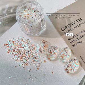 TEMU 1병 오로라 인어 효과 네일 플레이크, 홀로그래픽 플레이트 네일 아트 글리터, 네일 아트 장식용 반짝이 시퀸