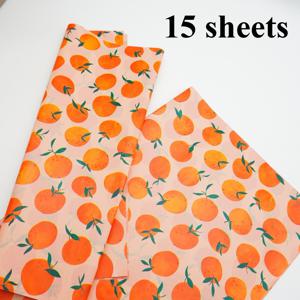 TEMU 15장, 러스틱 오렌지 패턴 장식용 티슈 페이퍼, 선물 포장지, 선물 장식, 부케 포장, 선물 상자 안감, 선물 상자 필러, DIY 등에 적합, 크리스마스 휴일, 크리스마스 파티 및 다양한 장면 장식에 완벽
