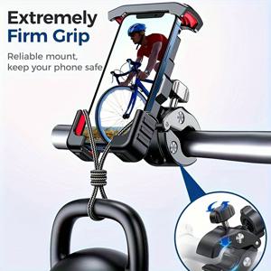 TEMU 충격 방지 모터사이클 전화기 마운트, 실리콘 소재, 모터사이클, 전기 자전거 및 자전거용 범용 핸들바 휴대폰 홀더 - 진동 없는 안정성을 위한 안전하고 조절 가능한 클램프