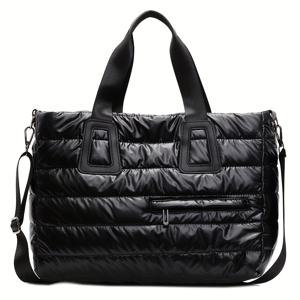 TEMU 대용량 토트백, 컴팩트하고 가벼운 토트, 퀼팅 짐 숄더백, 내마모성 및 미끄럼 방지 원단, 크로스바디 러기지 백, 스타일리시한 여행을 위한 필수템