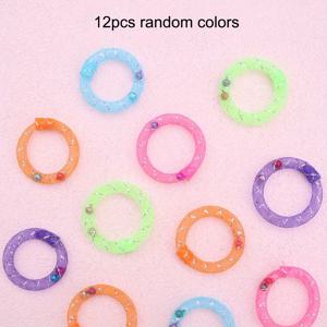 TEMU 6/12개 도넛 벨 소리 고양이 장난감 - 컬러풀한 벨이 달린 인터랙티브 그리드 튜브 씹기 장난감, 실내용 내구성 플라스틱 무약품 애완동물 장난감 (5cm), 사냥하고 덮치기에 좋은 색상, 펫세프 소재, 반려인들을 위한 고양이 놀이