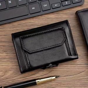 TEMU 다양한 카드 슬롯이 있는 브랜드 뉴 레트로 PU 동전 지갑, 3단 스냅 클로저 카드 홀더, 젖은 천으로 간편하게 세척 가능, 동전을 위한 별도의 포켓이 포함되어 휴대용 지갑 및 카드 홀더로 사용할 수 있습니다.