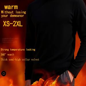 TEMU 남성용 순간 보온 하이넥 보온 셔츠 - 3초 내 보온, 슬림핏 긴팔 속옷 스타일 레이어링, 세탁기 사용 가능 사계절용, 0°C/32°F, 캐주얼 & 아웃도어 겨울 의류 (벌크 없음)