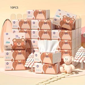 TEMU 10팩, 소프트 티슈 280매/팩, 4겹 일회용 티슈, 가정용 화장지, 흰색 페이셜 티슈. 얼룩 방지, 강력한 흡수력, 내구성 | 소프트 페이셜 티슈는 가정, 자동차, 기숙사에 적합합니다.|화장지