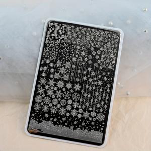 TEMU 1개 눈꽃 네일 아트 스탬핑 플레이트 - 크리스마스 패턴 템플릿, 겨울 테마 눈꽃 디자인으로 네일 장식을 위한 이상적인 제품