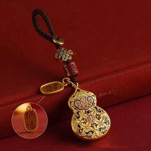 TEMU 재운 재물 행운 액막이 황동 조롱박 행운 키링 남여 고급 열쇠고리
