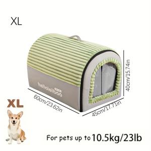 TEMU 사계절 모두에 적합한 다용도 고양이 하우스. 밀폐형 디자인, 텐트 모양 구조, 겨울철 따뜻함과 안전을 제공하는 포근한 강아지 침대가 특징입니다. 탈착 및 세탁 가능한 커버가 포함되어 있습니다.