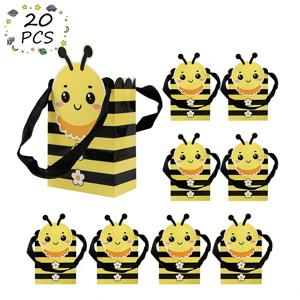 TEMU 꿀벌이 있는 작은 선물 가방 20개 세트, 파티 답례품 및 꿀벌 테마 이벤트 장식 (생일 및 결혼식 포함)에 적합한 선물 세트