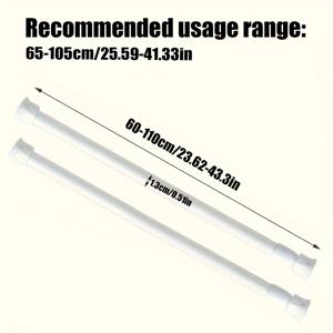 TEMU 2개입 드릴 불필요 다기능 텔레스코픽 로드, 간편한 설치, 옷장, 신발장, 주방 및 욕실에 적합, 가정 필수 욕실 액세서리.