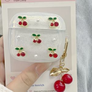 TEMU 애플 3D 체리 무선 케이스 호환 - 애플 프로/프로 2/프로 호환 (뚜껑 포함) - 수박 / 소프트 플라스틱 커버, 충격 방지 및 스크래치 방지 보호 케이스 / 이어버드 케이스