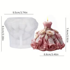 TEMU 재사용 가능한 실리콘 웨딩드레스 몰드, DIY 양초, 비누 만들기 & 웨딩 공예용 - 기차가 달린 공주 웨딩가운 모양, 핸드메이드 비누 몰드, 에폭시 수지 몰드, 브라이덜 파티용 (불규칙한 모양)