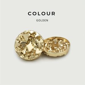 TEMU 10개 세트 창의적이고 세련된 포커 테마 금속 단추, 볼록하고 오목한 표면, 코트, 트렌치 코트, 정장 및 비정형 옷 액세서리용 다용도 단추