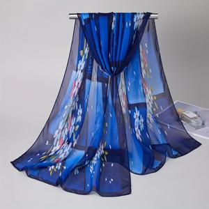 TEMU Boho 경량 쉬폰 스카프 인쇄 통기성 긴 목도리 랩 여름 들어 갔어 Headscarf 여행 비치 타월 여성을위한