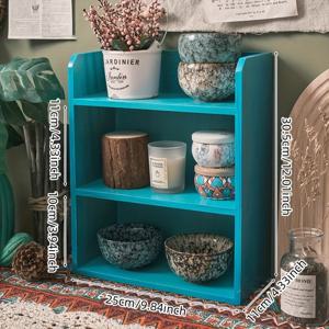 TEMU 1개 다기능 삼단 솔리드 우드 수납 선반 – 걸이형 & 독립형, 화장품 정리함, 멀티 디스플레이 박스, 거실·침실·책상·사무실·학교용 공간 절약형 책장